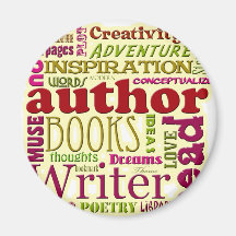 All About Authors red Magnets