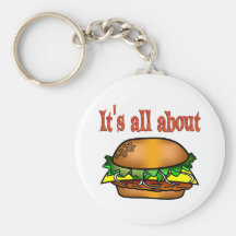 All About Hamburgers Key Chain