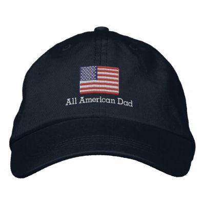All American Dad Flag Hat Embroidered Baseball Caps by superrox