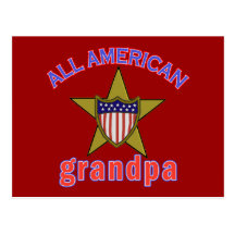All American Grandpa Tshirts and Gifts Post Card