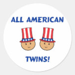 All American Twins Round Stickers