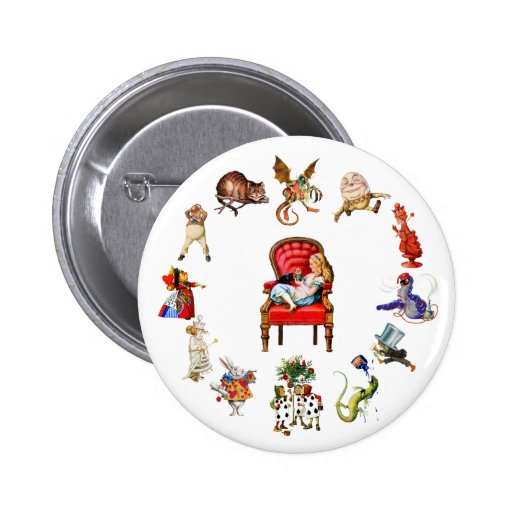 All Around Alice in Wonderland Buttons