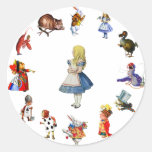 ALL AROUND ALICE IN WONDERLAND ROUND STICKERS