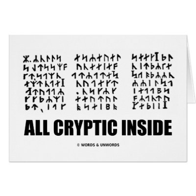 All Cryptic Inside (Jules Verne Runic Cryptogram) by wordsunwords
