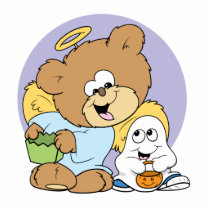 all dressed for halloween angel teddy bear photo sculptures