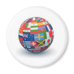 ALL FLAGS GLOBE REFRIGERATOR MAGNETS
