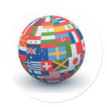 ALL FLAGS GLOBE ROUND STICKER