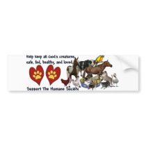 All Gods Creatures Humane Society Bumper Sticker