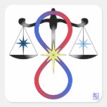 All Gods Universal Power Colour - Religious Symbol Square Stickers