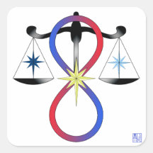 All Gods Universal Power Colour - Religious Symbol Square Stickers