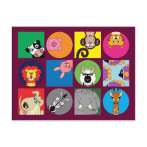 ALL HAPPY ANIMALS POSTCARD