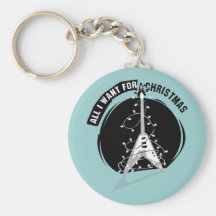 All I Want For Christmas Electric Guitar Key Chains