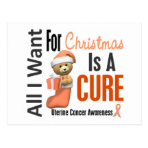 All I Want For Christmas Uterine Cancer Post Card