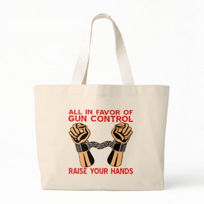 All In Favour Of Gun Control Raise Your Hands Tote Bags by WhiteTiger_LLC
