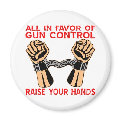 All In Favour Of Gun Control Raise Your Hands Refrigerator Magnet by WhiteTiger_LLC