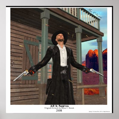 "All is Forgiven" Outlaw Gunslinger Original Art by sexyshirts2