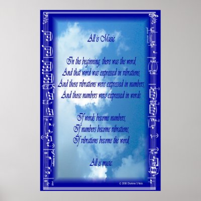 All is Music (Poem) Print by csnoto