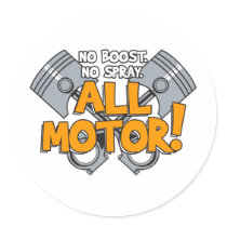 All Motor Design Round Sticker