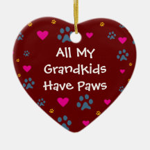 All My Grandkids-Grandchildren Have Paws Christmas Ornaments