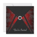 All Occasion Black Damask Red Invitation Template
