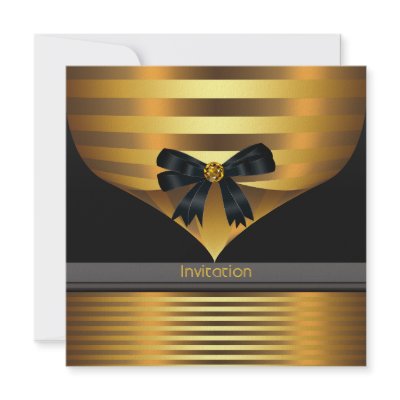 All Occasion Black Gold Party Invitation Template by decembermorning
