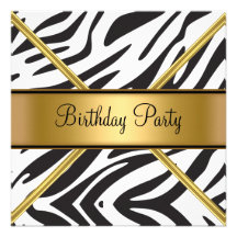 All Parties Birthday Zebra Invitation