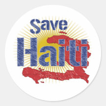 ALL Proceeds go to RED CROSS - Save Haiti Round Stickers