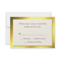 All Purpose Cream and Gold Response Card Personalised Invites