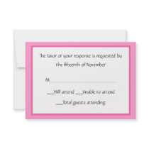 All Purpose Pink and White Response Card