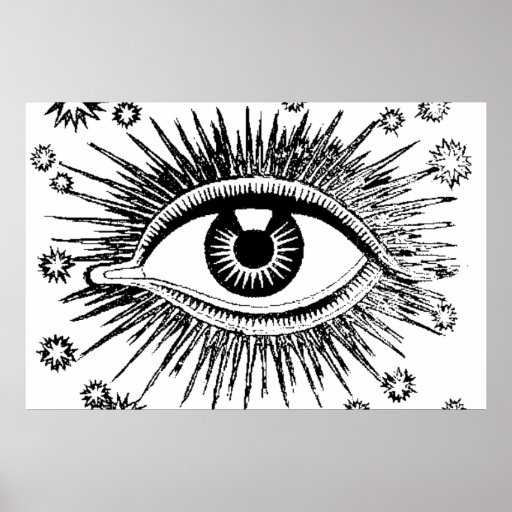 All Seeing Eye Mystic Eyeball Hypnosis Occult Poster Zazzle