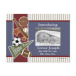 All Sports Baby Annoucement Template Postcard