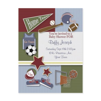 All Sports Baby Shower Template Post Card by babybundle18