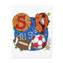 All Star 5th Birthday T-shirts and Gifts Post Card