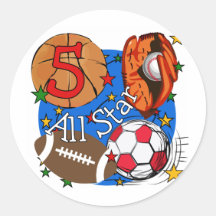 All Star 5th Birthday T-shirts and Gifts Sticker