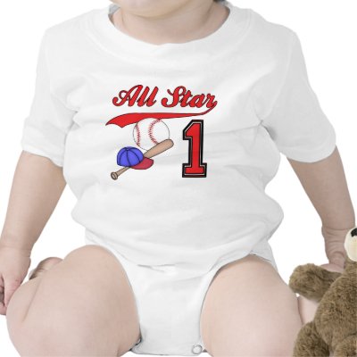 All Star Baseball 1st Birthday Tshirt by Kewlkids