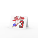 All Star Baseball 3rd Birthday Invitations cards