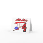 All Star Baseball 4th Birthday Invitations cards