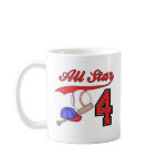 All Star Baseball 4th Birthday Coffee Mug
