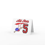 All Star Baseball 5th Birthday Invitations Greeting Card