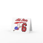 All Star Baseball 6th Birthday Invitations Card