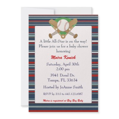 All Star baseball baby shower invitation by elizatate