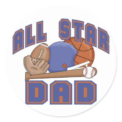 All Star Dad SPORTS Round Sticker by teesjustfordad