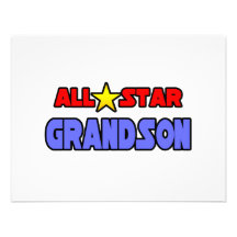 All Star Grandson Personalized Announcements