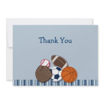 All Star MVP Sports Ball Flat Thank You Note Cards