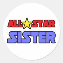 All Star Sister Round Stickers