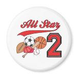 All Star Sports 2nd Birthday Fridge Magnets