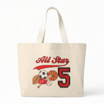 All Star Sports 5th Birthday Canvas Bags
