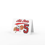 All Star Sports 5th Birthday Invitations Cards