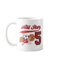 All Star Sports 5th Birthday Coffee Mugs