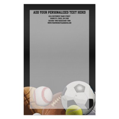 All Star Sports Balls w/ Brick Wall Custom Stationery by cutencomfy
